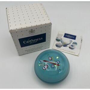 Caithness Art Glass Noughts and Crosses Millefiori Paperweight Blue Scotland
